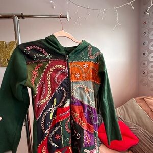 Bohemian Embroidered Patchwork Hoodie